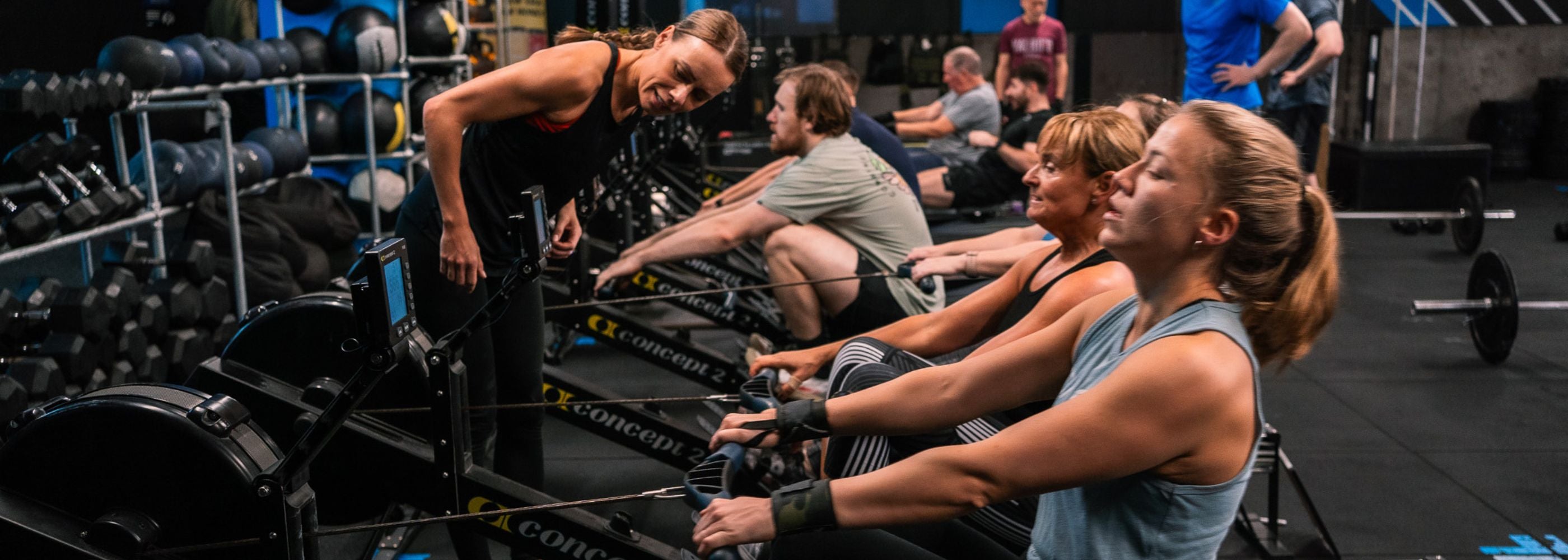 CrossFit class in Glasgow at Everyday Athlete Gym with members performing functional fitness in a group setting