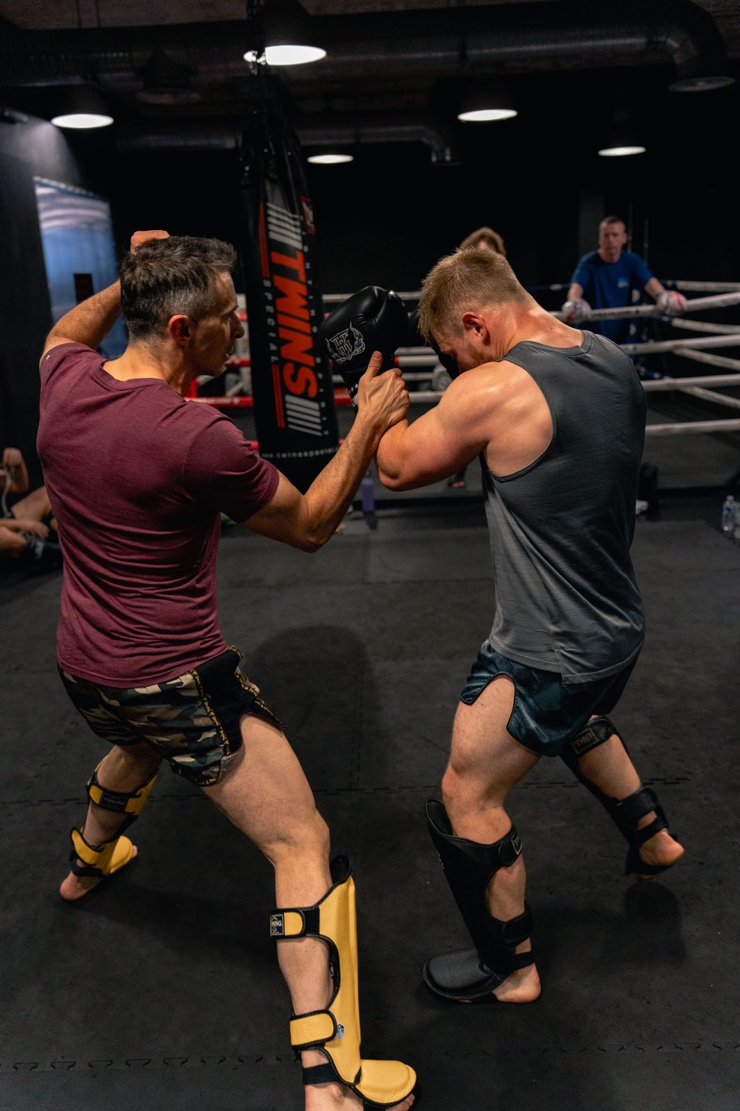 Pad work and clinch training at Everyday Athlete Gym